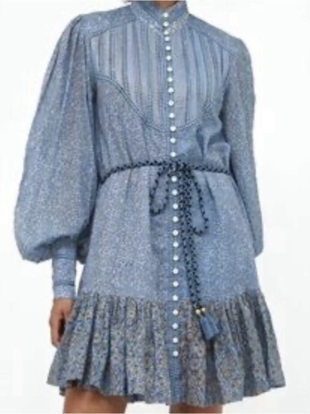 Oliphant High Neck Button Mini Dress